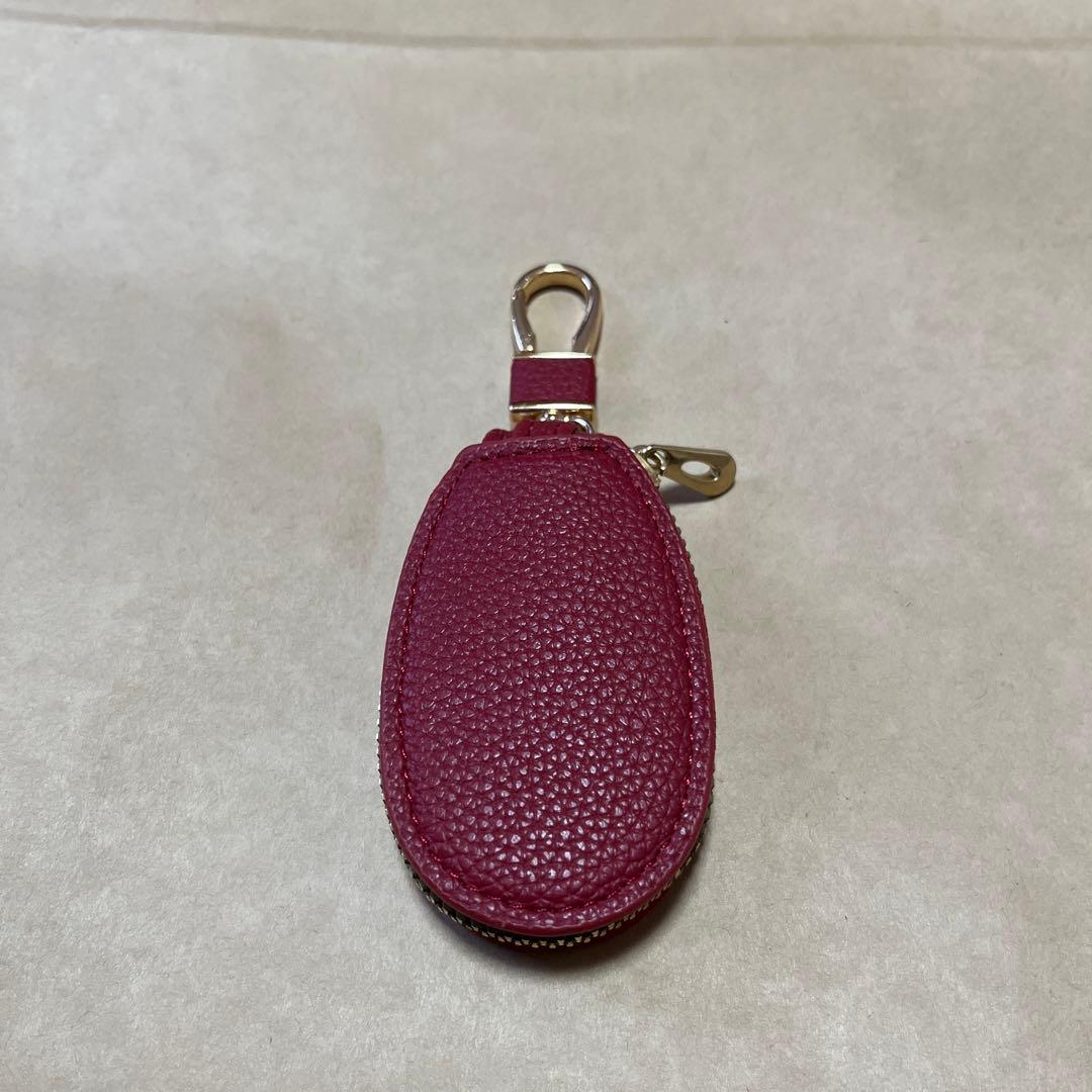 Wine Red Leather Key Case Key Holder