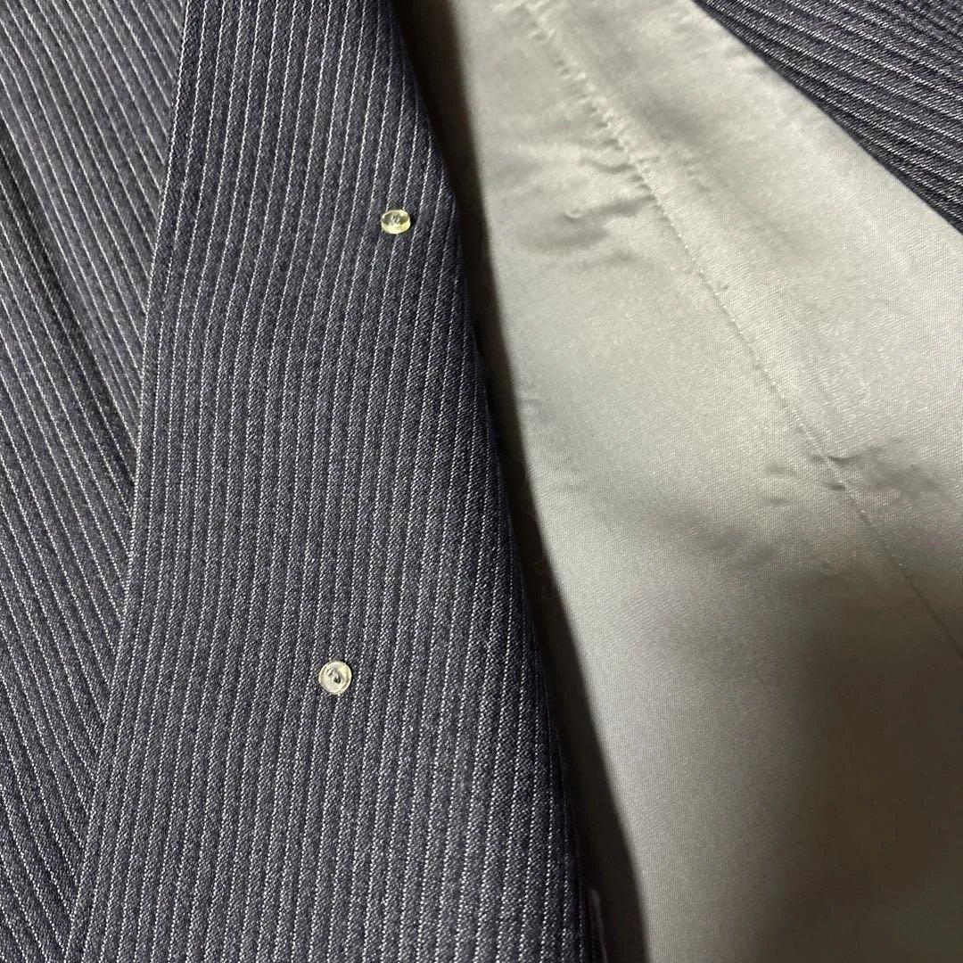 Men's Japanese traditional coat, 100% wool pinstripe fabric, made in England, unused item.