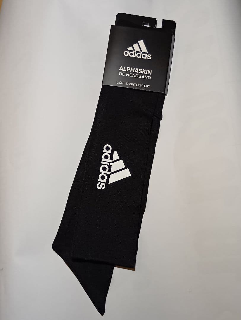 【New Unused】Adidas Alphaskin Tie Headband Black