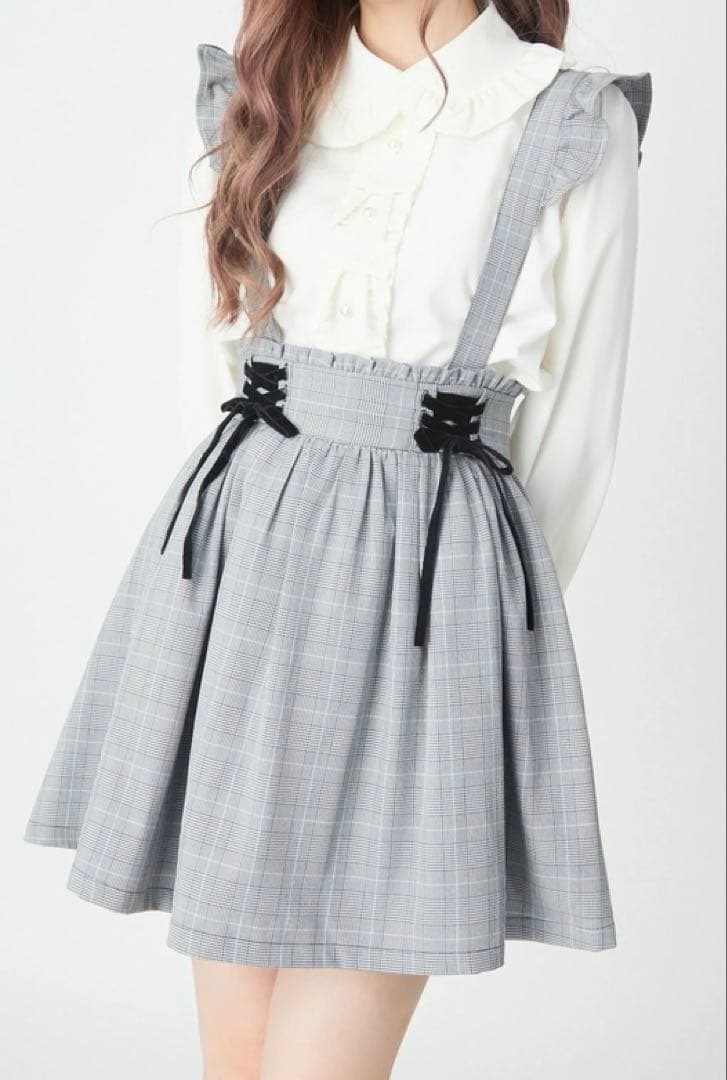 Ank Rouge Plaid Front Spindle Skirt, Size M, 1 pc.