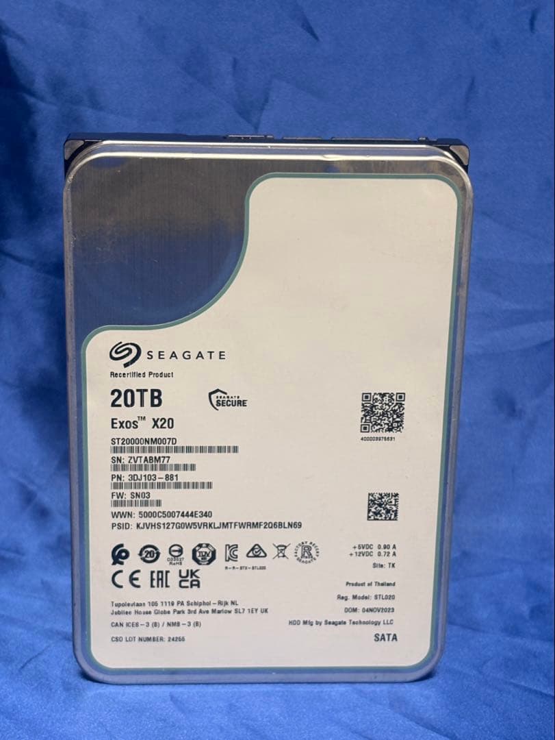 4-38A ⭐️ 3.5-inch HDD ST20000NM007D 20TB