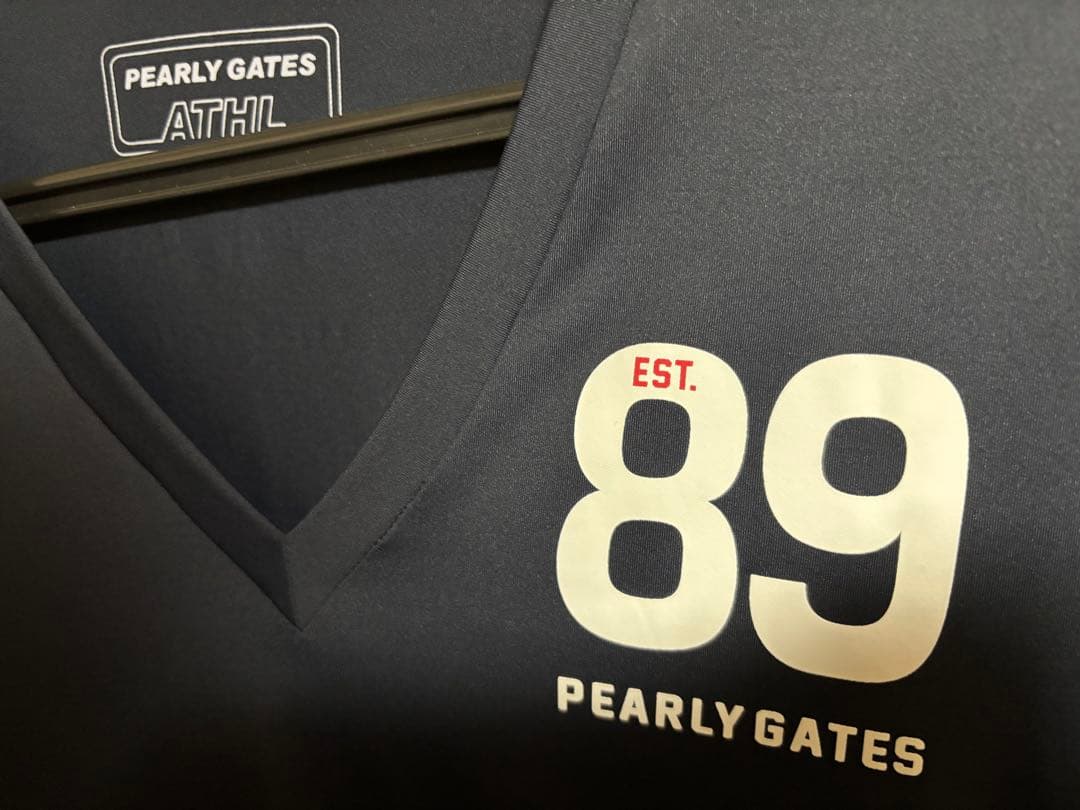 PEARLY GATES Cool Inner Navy V-Neck Long Sleeve L