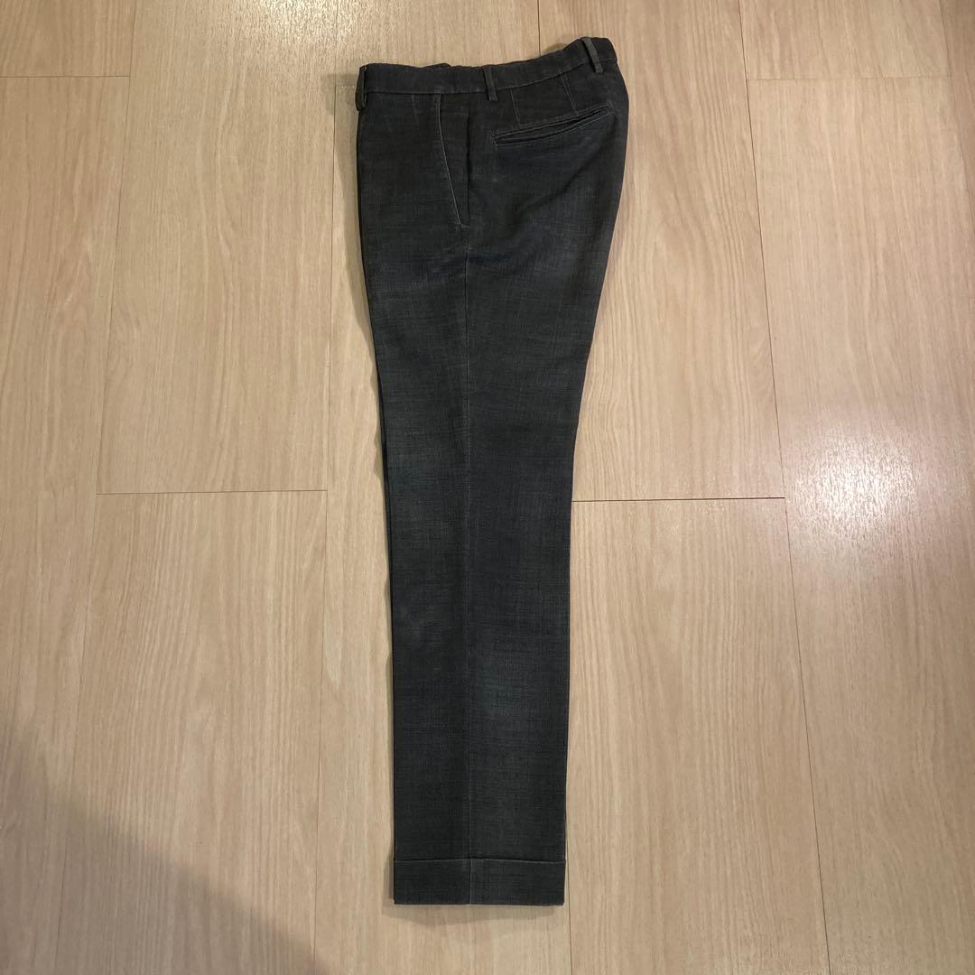 INCOTEX Garment Dyed Trousers Grey Check Size 44