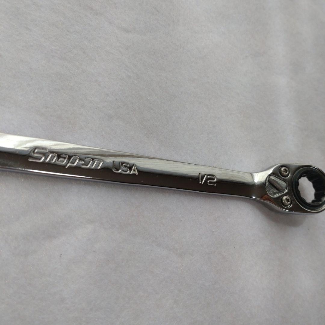 Snap-on 12-point combination wrench with ratchet function, size 1/2 inch