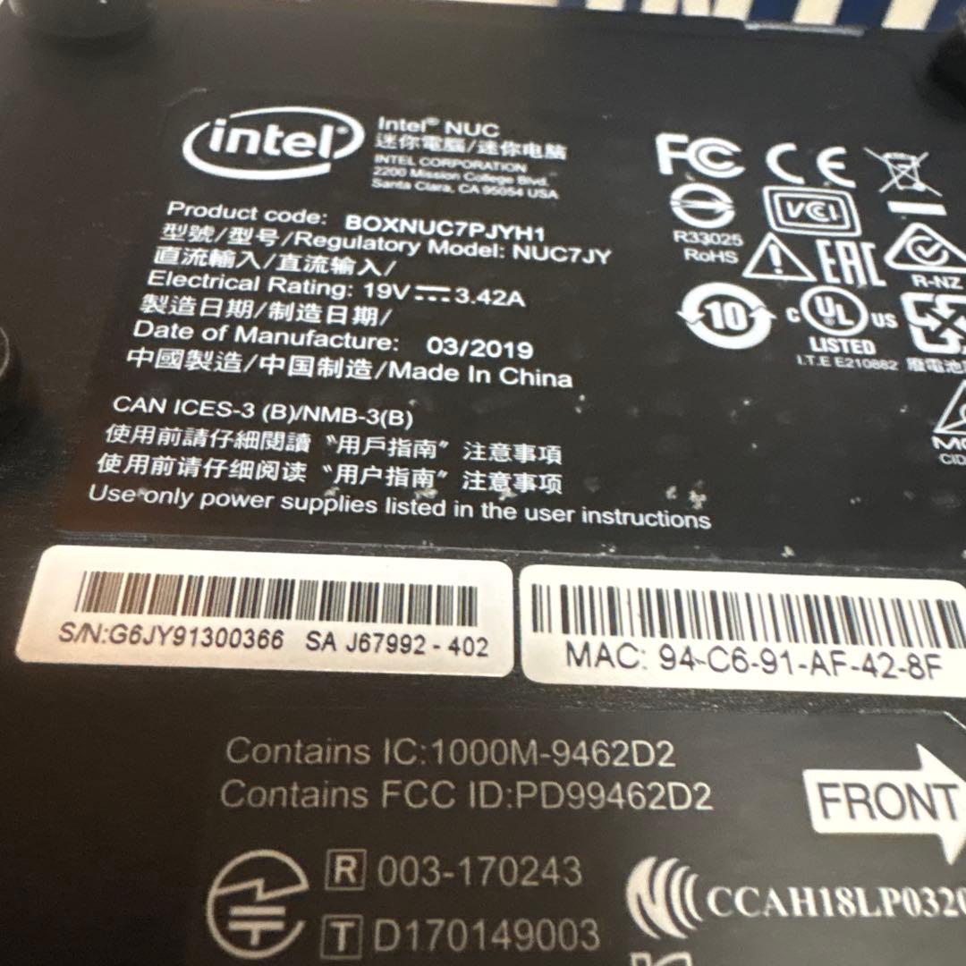 Intel NUC7PJYH RAM 8GB (4GBx2) No Storage