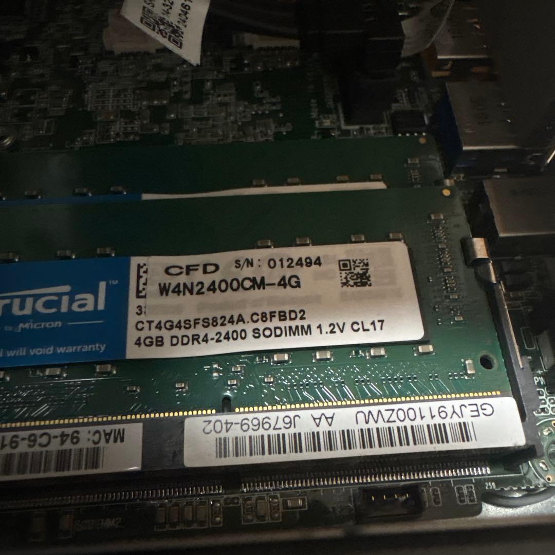Intel NUC7PJYH RAM 8GB (4GBx2) No Storage