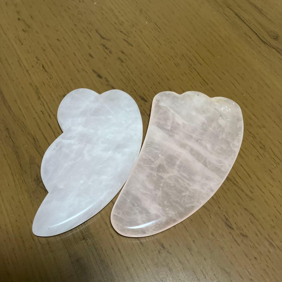 Rose Quartz Heart-Shaped Gua Sha Set of 2