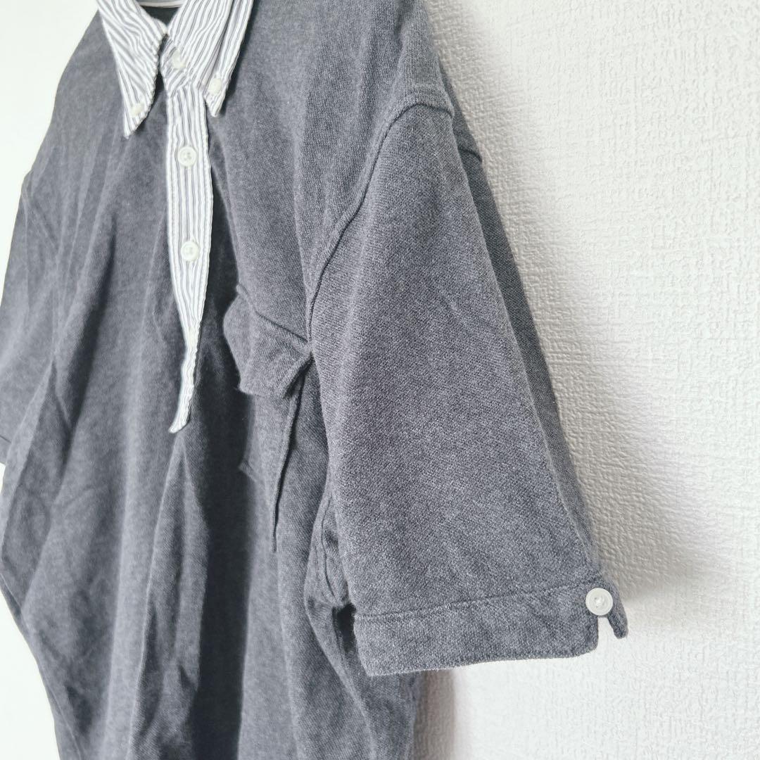 Uniqlo Michael Bastian Polo Shirt XL Gray 100% Cotton Collar Contrast Spring/Summer