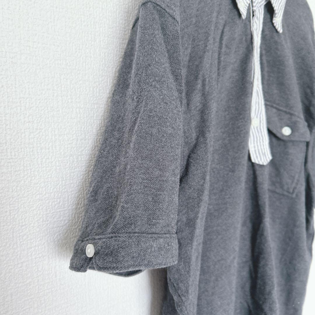 Uniqlo Michael Bastian Polo Shirt XL Gray 100% Cotton Collar Contrast Spring/Summer