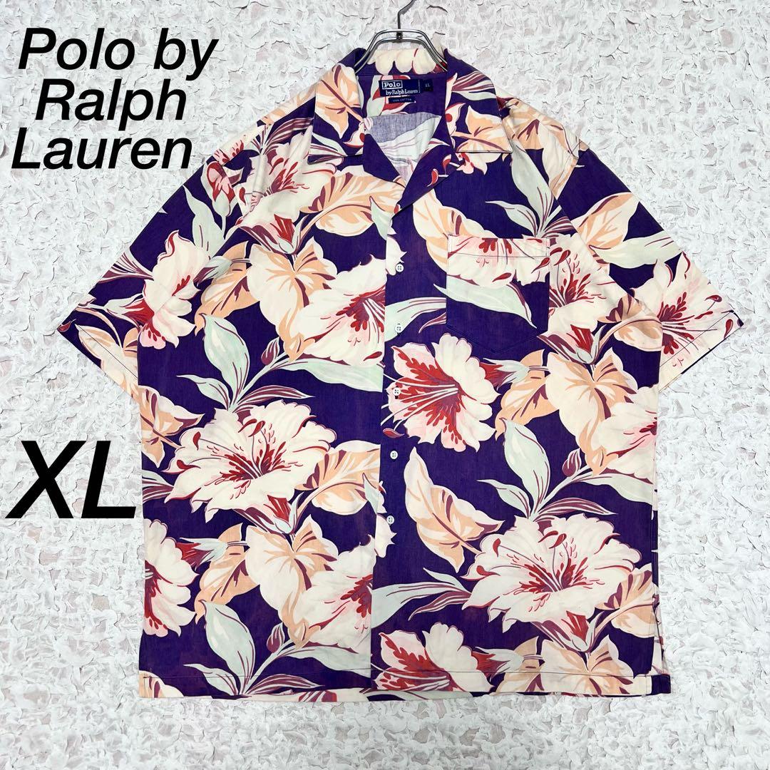 Rare Size Polo by Ralph Lauren Aloha Botanical Print 90s [XL]