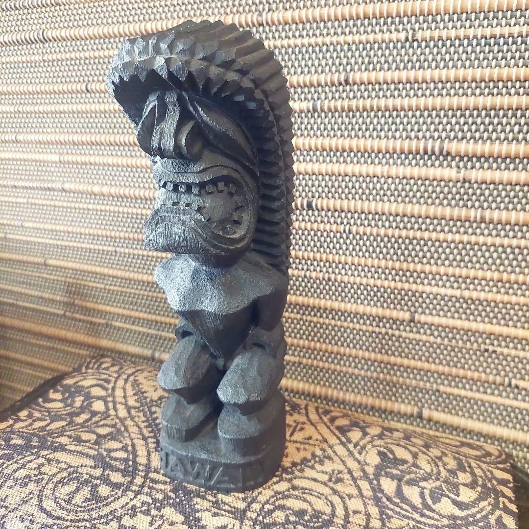 Ancient Hawaiian God ⭐ Tiki ⭐ Wood Carving Style Statue Antique Goods