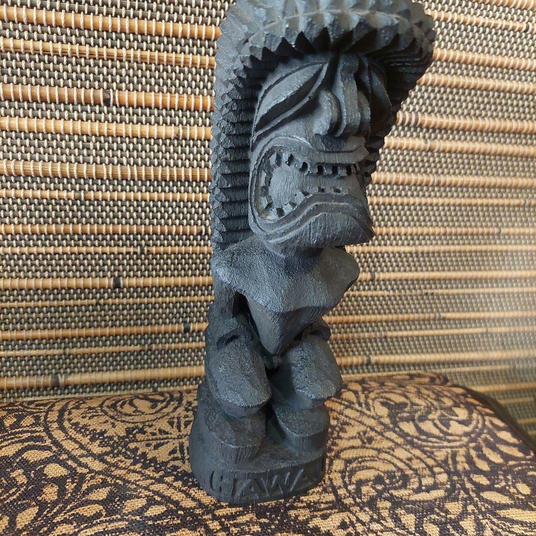 Ancient Hawaiian God ⭐ Tiki ⭐ Wood Carving Style Statue Antique Goods