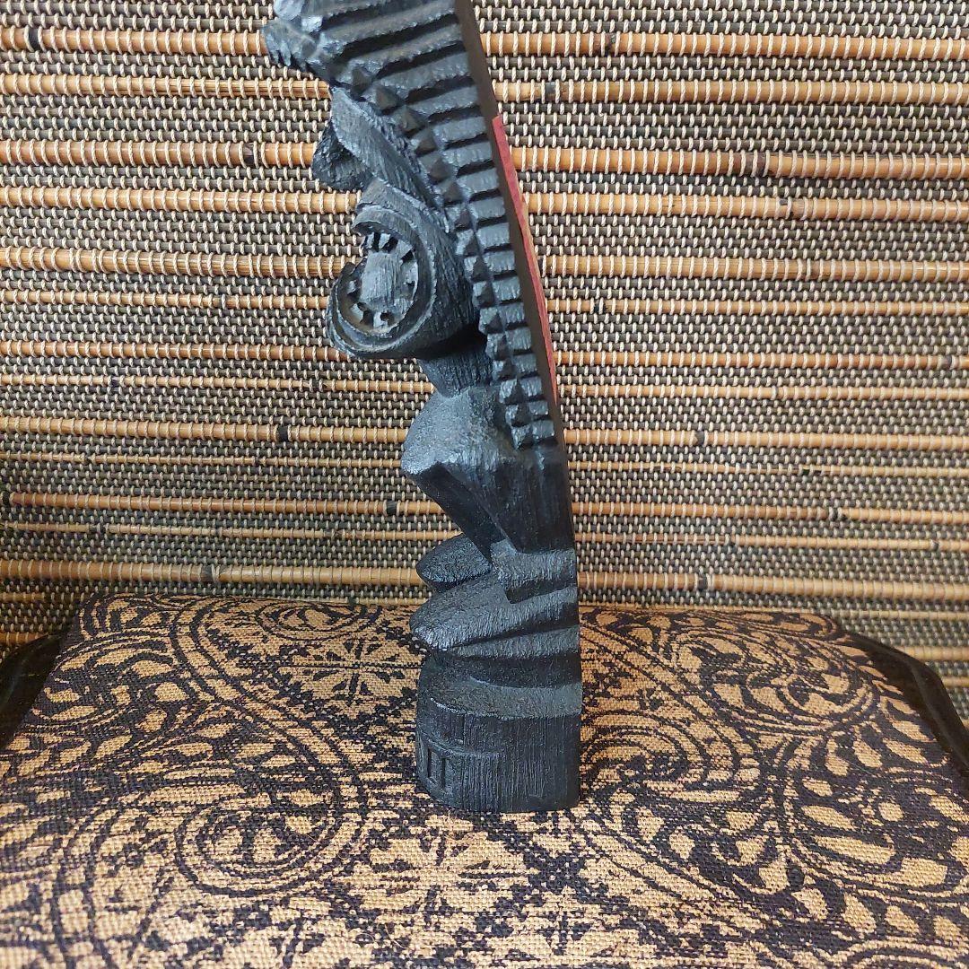 Ancient Hawaiian God ⭐ Tiki ⭐ Wood Carving Style Statue Antique Goods