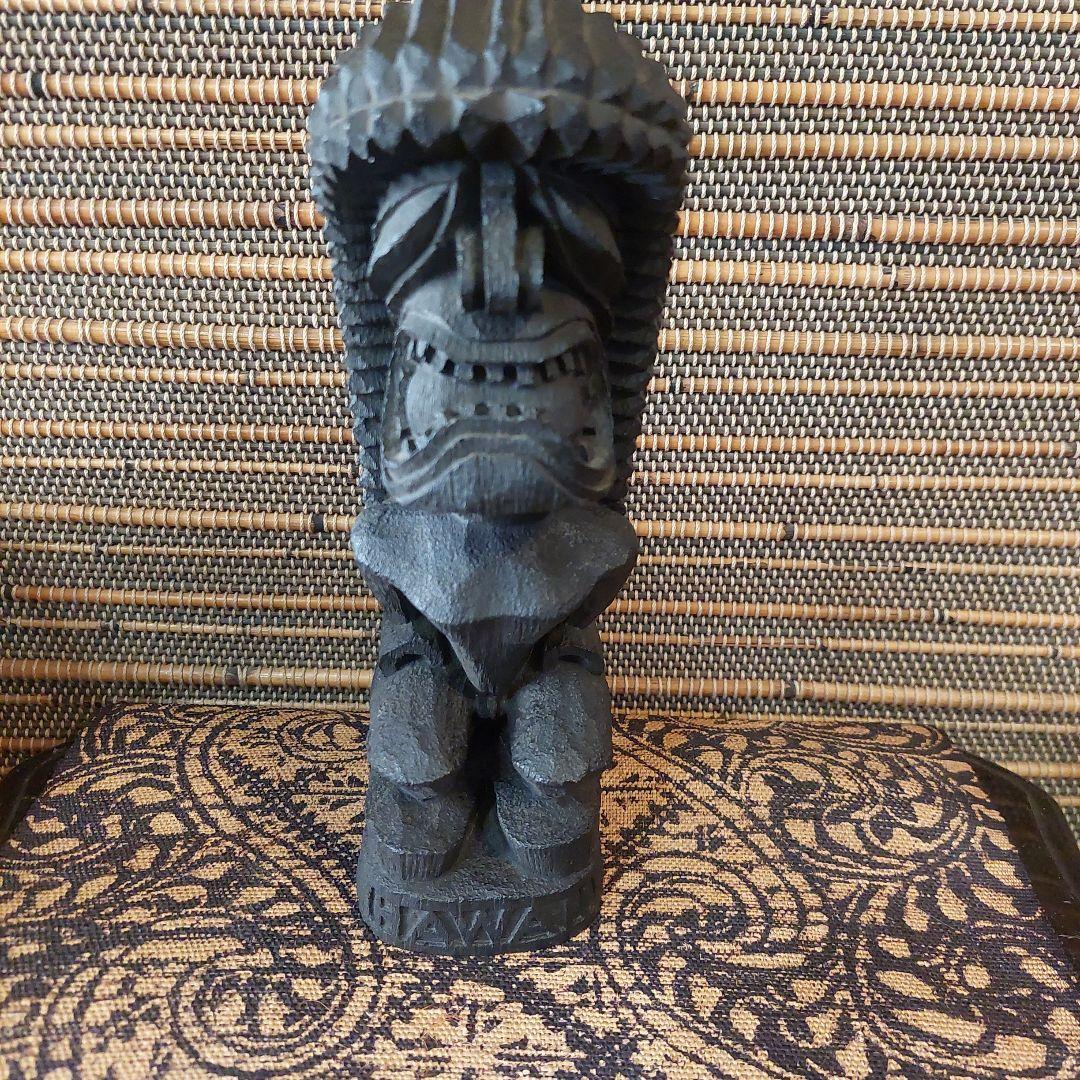 Ancient Hawaiian God ⭐ Tiki ⭐ Wood Carving Style Statue Antique Goods