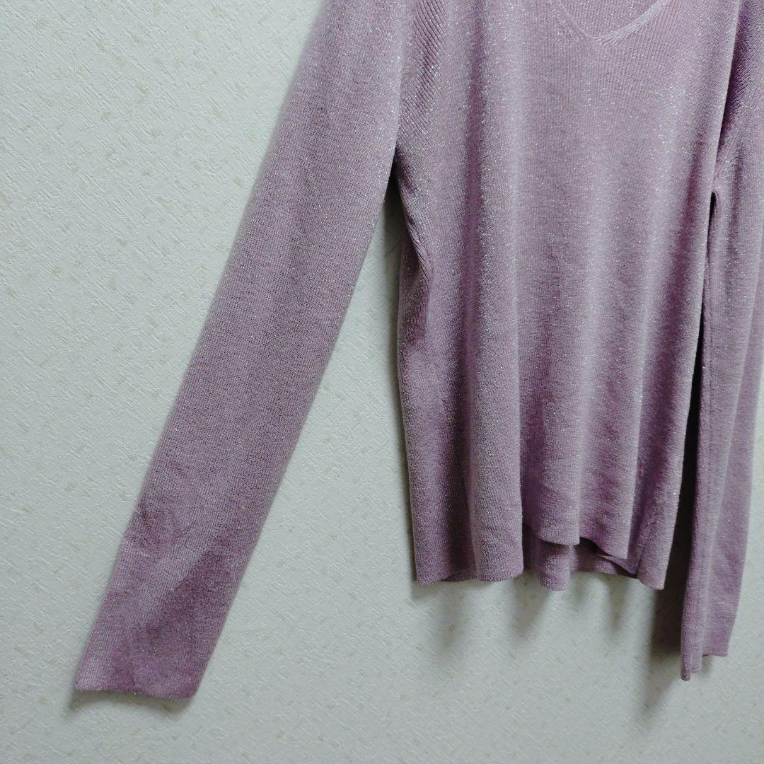 NEW YORK & COMPANY Glitter V-Neck Knit Light Pink