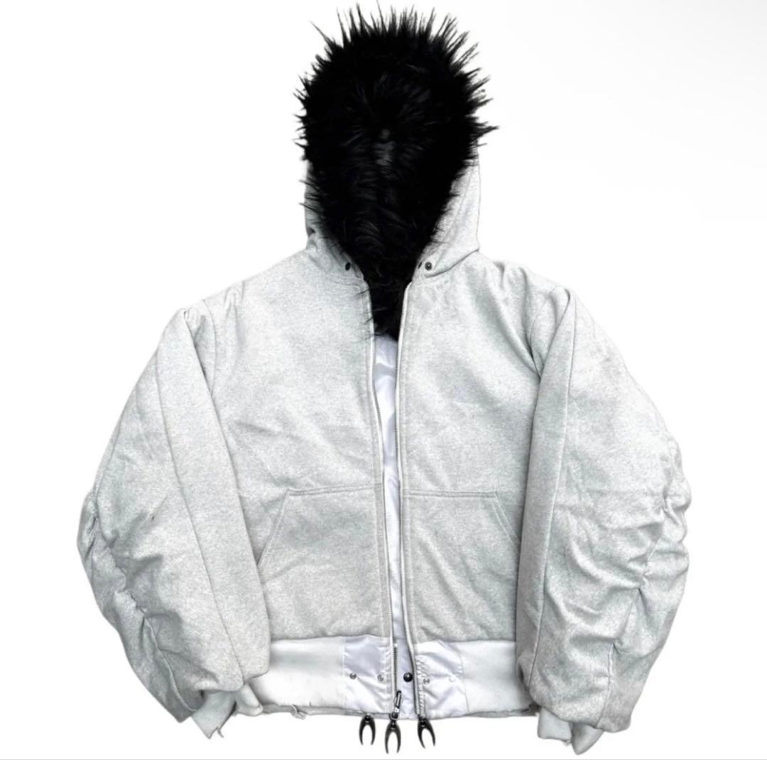 COZY CHAOS Hooded Reversible MA-1 Bomber Jacket White