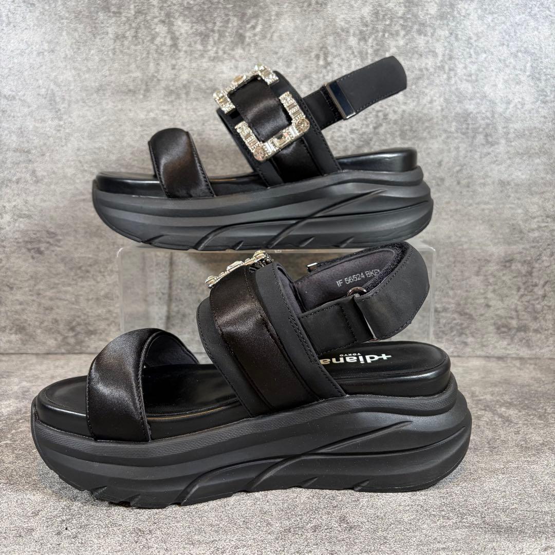 Beautiful condition +diana Plus Diana Footbed Sandals with Bijou Buckle