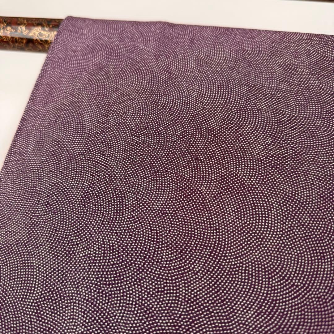 Excellent condition, silk kimono, lined, komon pattern, 160cm length, 64cm sleeve length, Edo komon, purple, solid color, wave pattern, simple