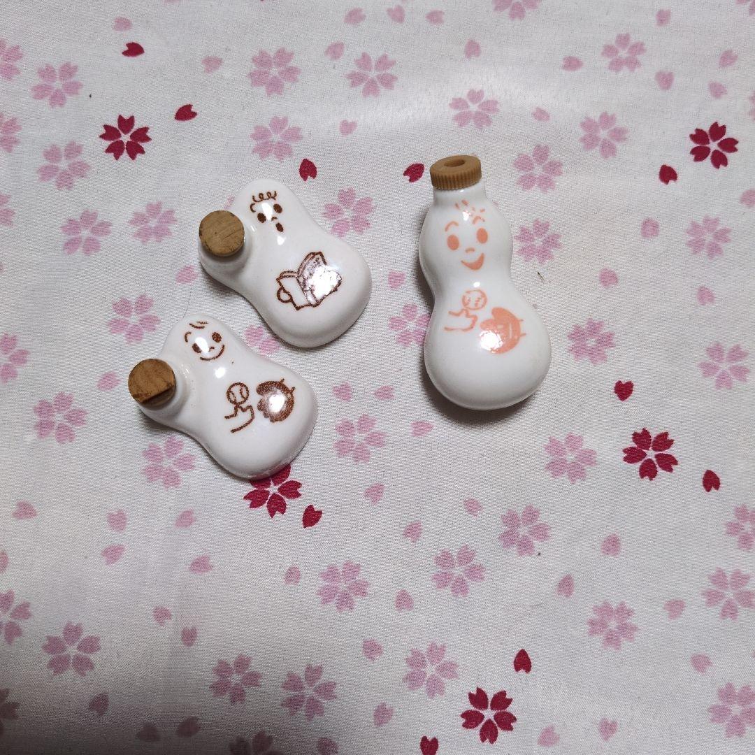 Kiyoken Hyō-chan Retro Ceramic Character Seasoning Holder Set of 3