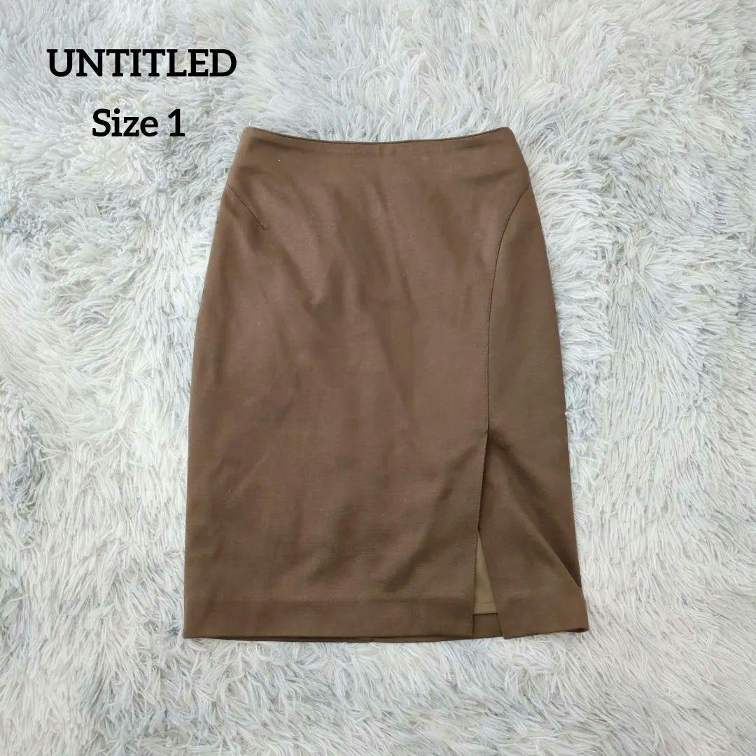 Untitle Cotton 100% Tight Skirt, Brown, Slit, Size 1