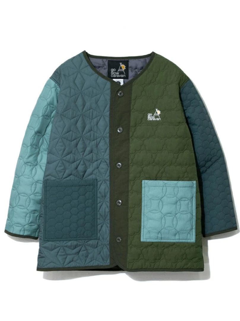 go slow caravan Nylon Ripstop Crazy Quilt Cardigan Jacket