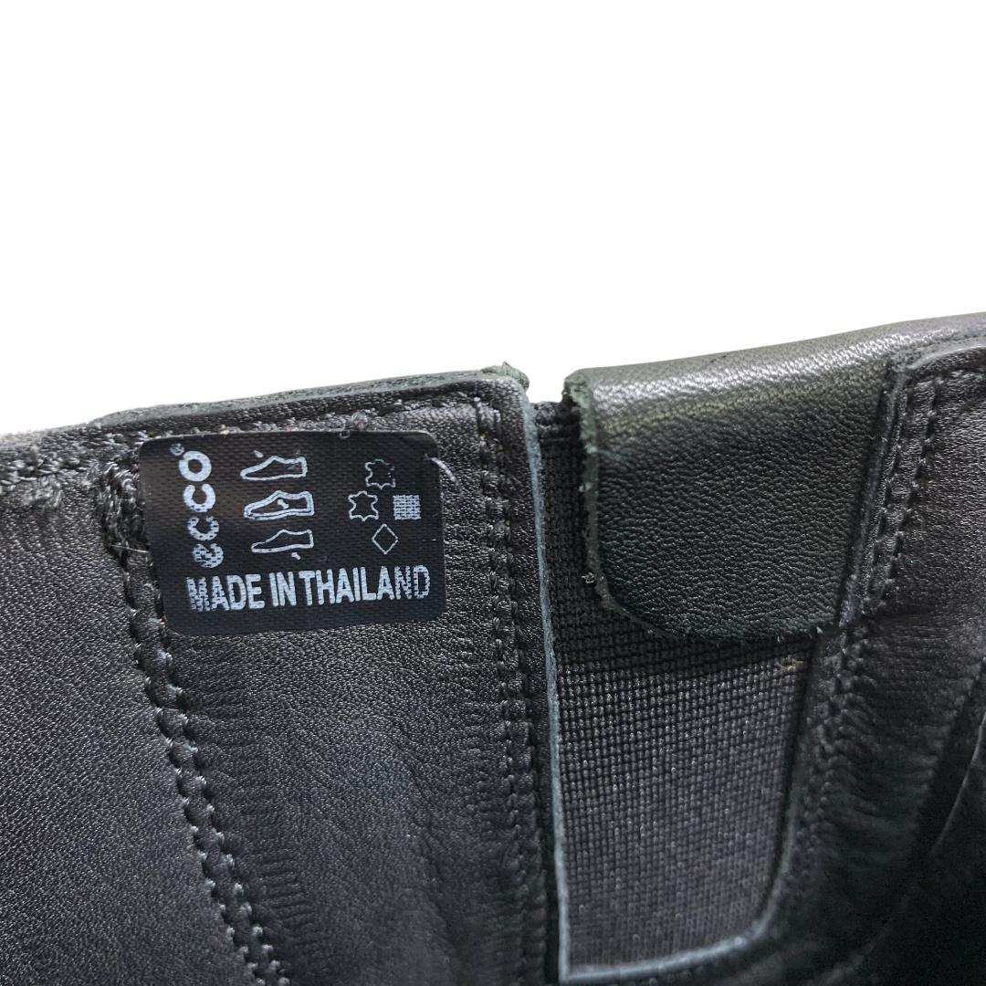【Beautiful Condition】Ecco (24.5cm) Long Boots, Side Zip, Genuine Leather, Classic Style