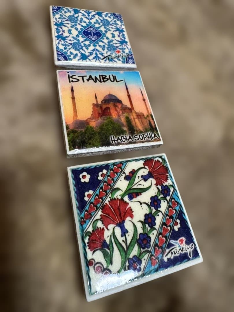 Set of 3 Magnets with Turkish Tile Designs (Purchased Locally in Turkey)
