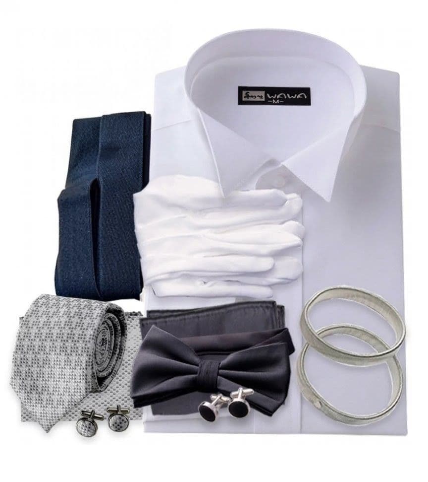 Wing Collar Shirt and Accessory Set