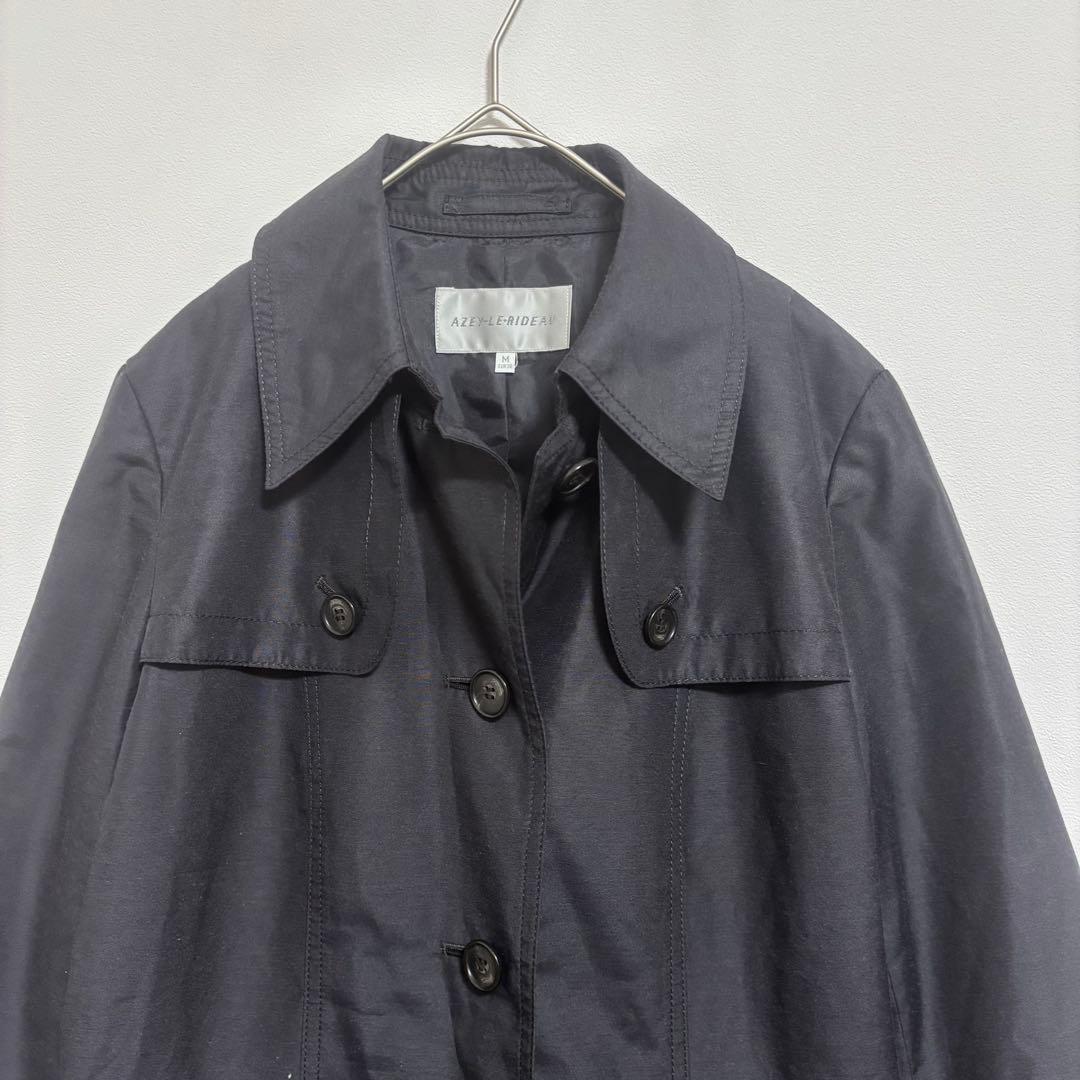 AZEY-LE-RIDEAU Stand Collar Coat Black M Commute Business Work