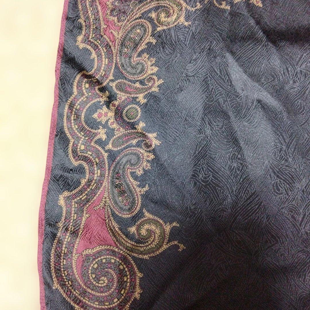 Navy Wine Red Paisley Pocket Square
