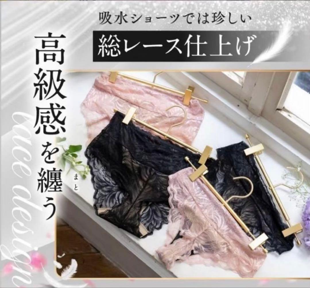 【New Genuine Product】Momofull Absorbent Shorts Black L Lace ★ Regular Type 1 Piece
