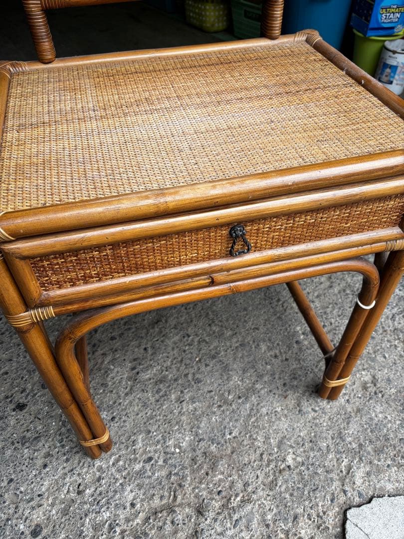 Vintage Rattan Dressing Table