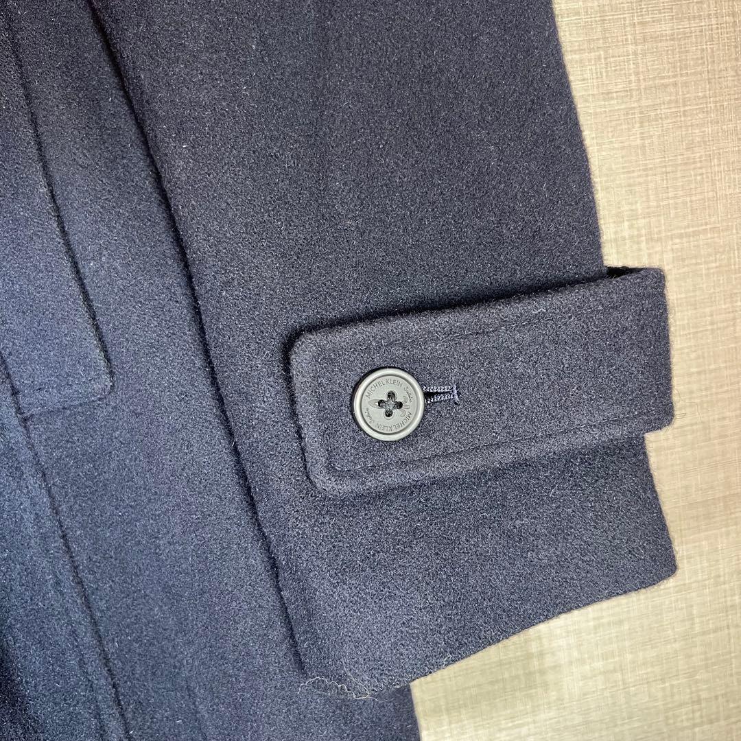 MICHEL KLEIN P-Coat (L) Navy Blue, Quilted Lining, Wool, Warm, for School