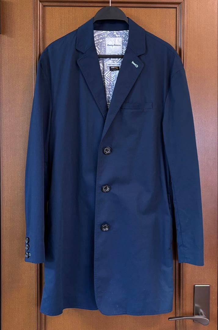 Tommy Bahama Navy Stand-Up Collar Coat S Spring Coat Cordura