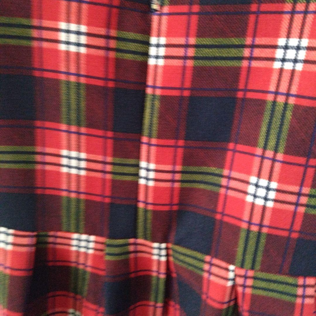 Lovelyuban Sleeveless Dress Red and Green Checkered Pattern