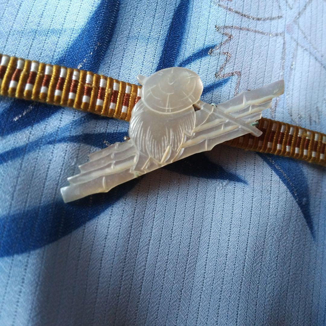 Antique Shell White Obi Clasp
