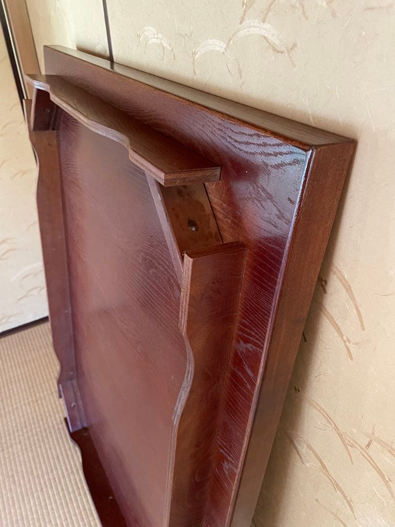 Wooden low table, dark brown, glossy finish
