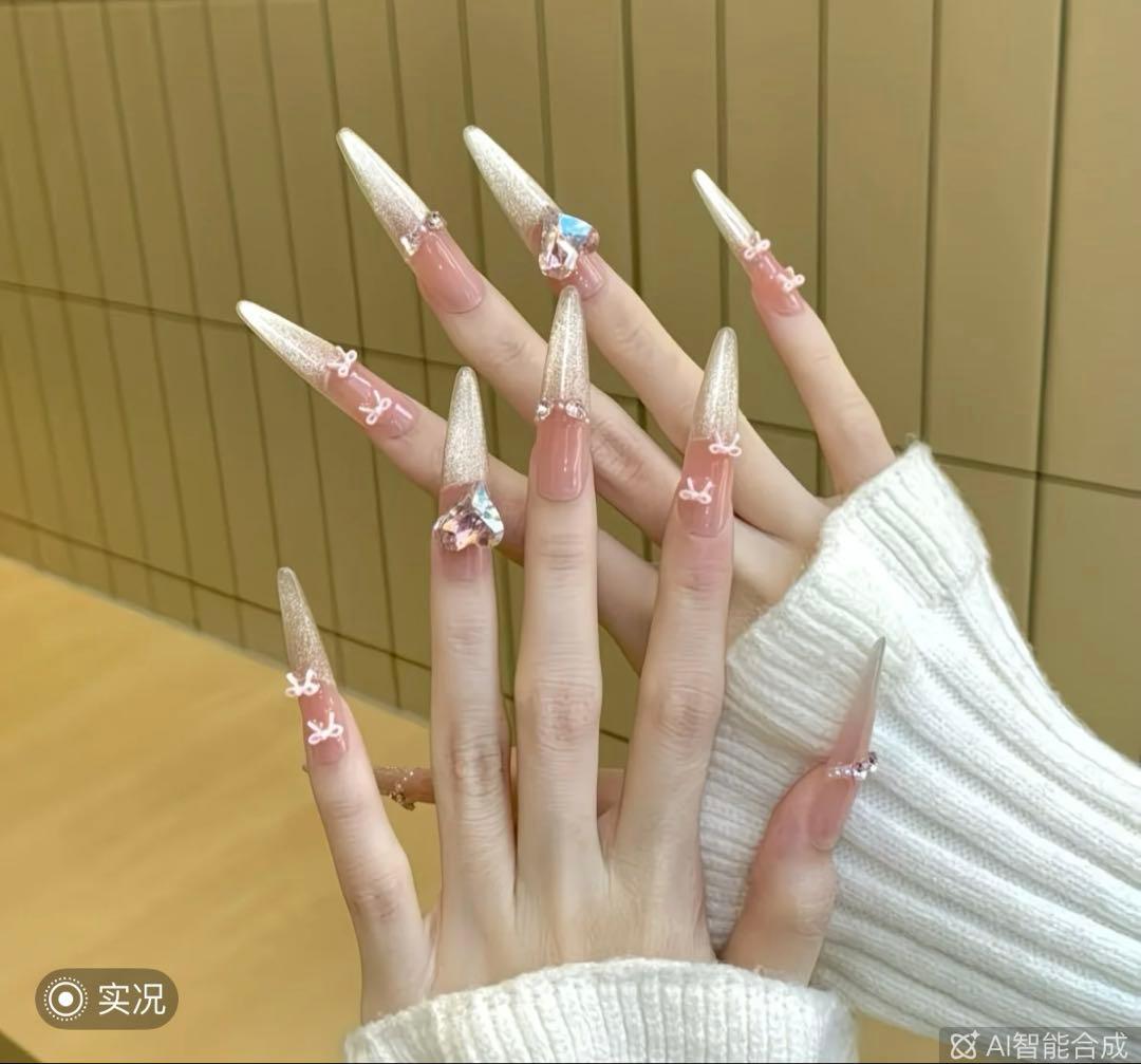 Nail tips, press-on nails for kids, includes 1 free nail sticker, size S