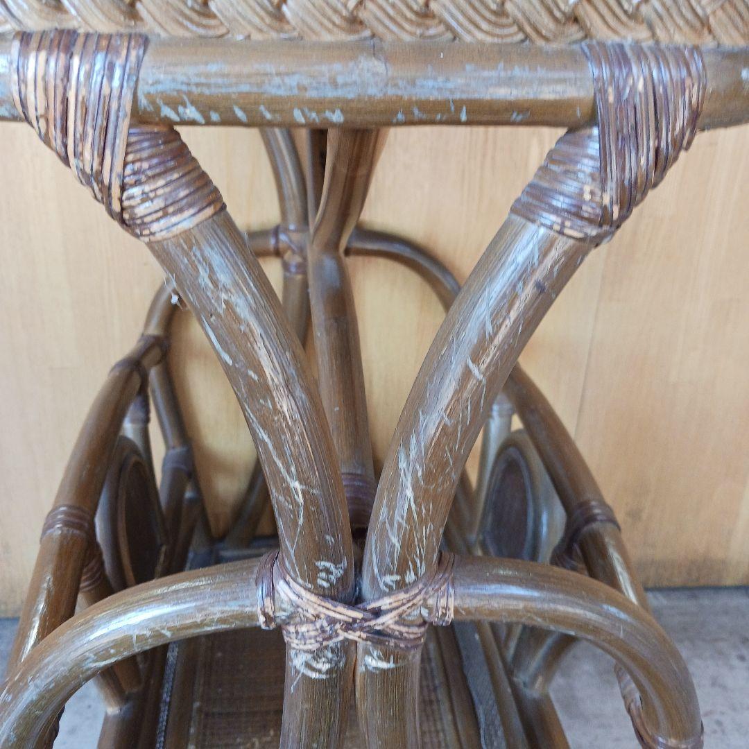 Showa Retro Rattan Magazine Rack Side Table Display Stand Shelf Storage