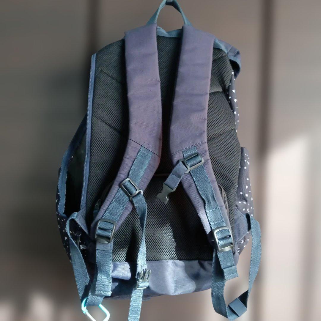 Sports backpack, navy blue with stars