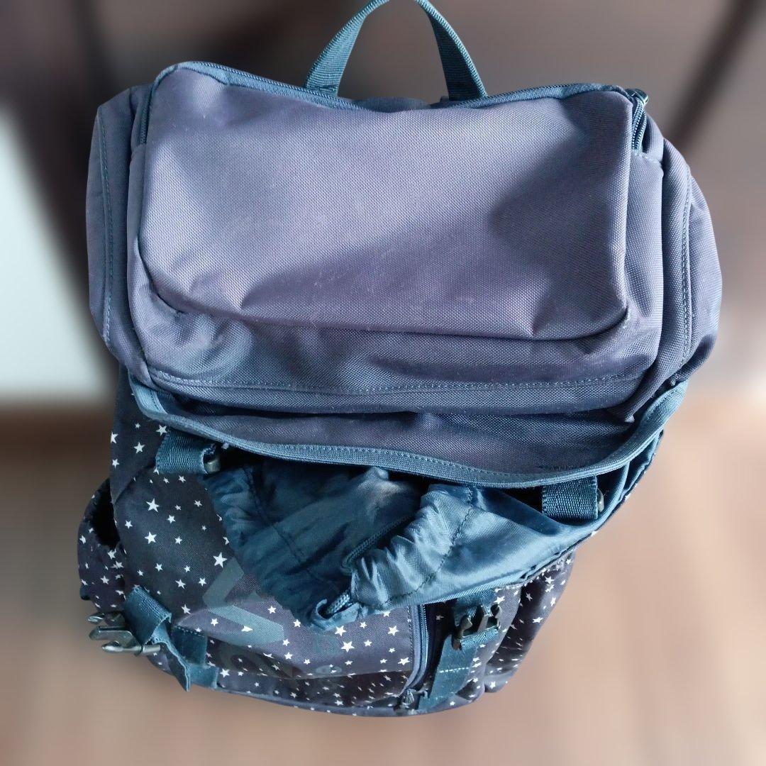 Sports backpack, navy blue with stars