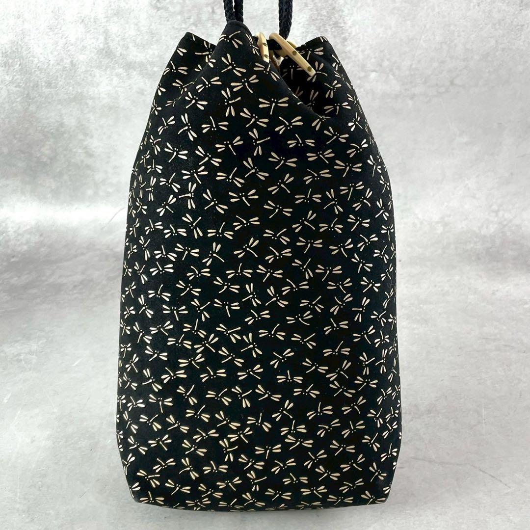 Beautiful condition ✨ Indenya Koshu Inden Gassai-bukuro Drawstring bag Dragonfly motif 100% Silk