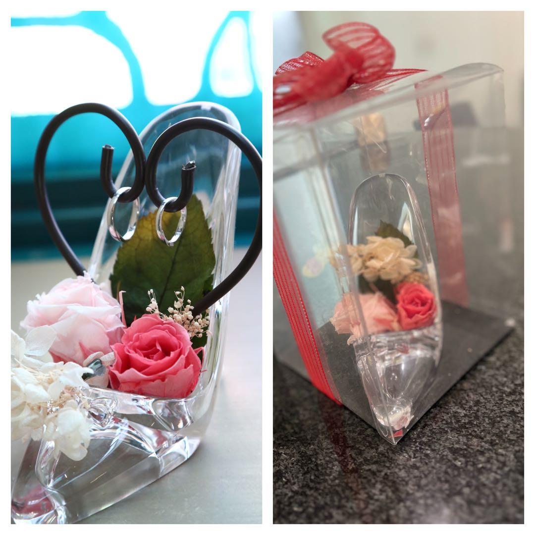 Glass Slipper Cinderella Single Shoe 1 Pair Glass Shoes Heels Interior Decoration Ornament