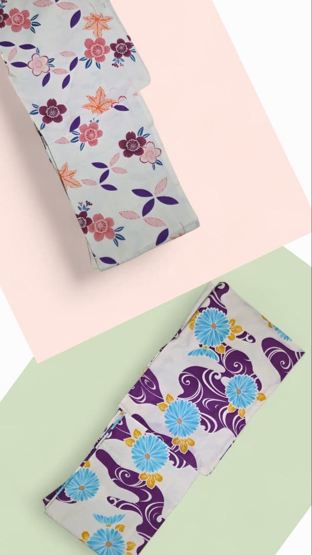 Washable Kimono Set of 2 - Komon Pattern