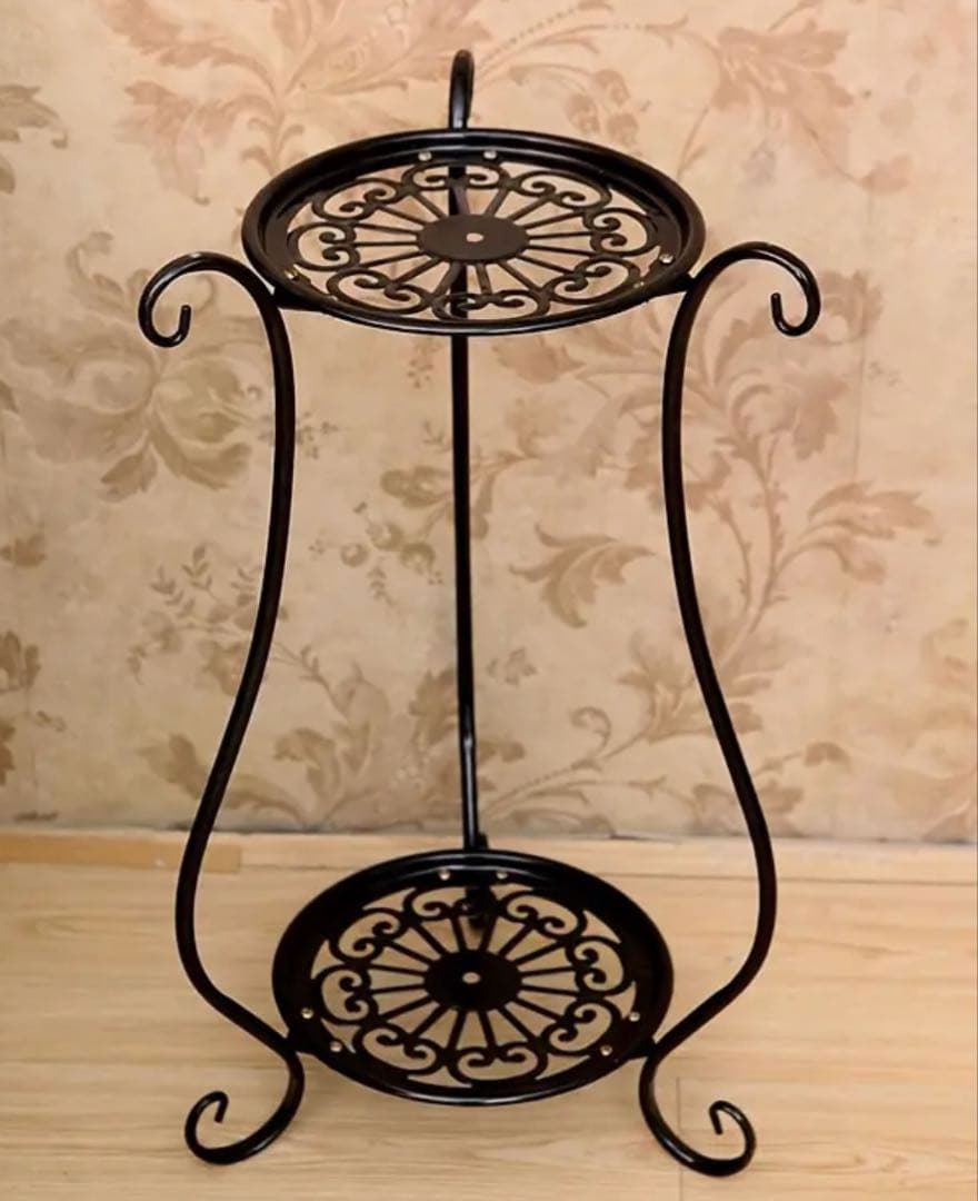2-Tier Flower Stand, Plant Stand, Iron Flower Shelf