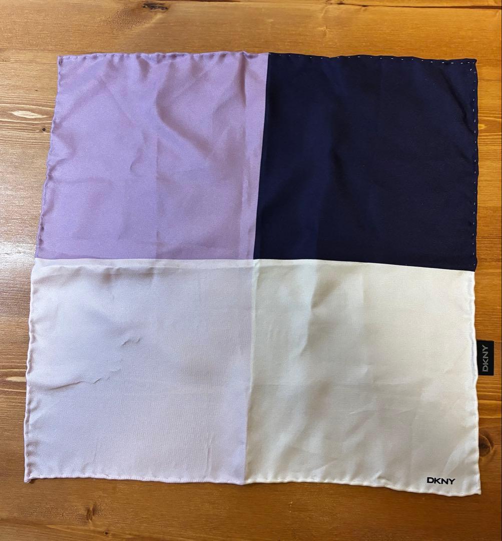 【Beautiful Condition】DKNY Dana Karan New York Pocket Square Silk Multicolor