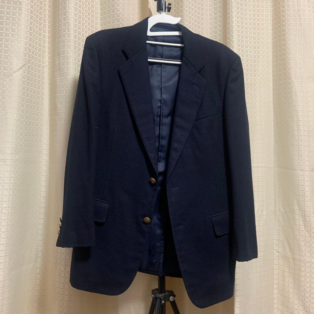 D*)様 [VINTAGE] Tailored Jacket / 100% Wool / Navy Blazer / Gold Buttons