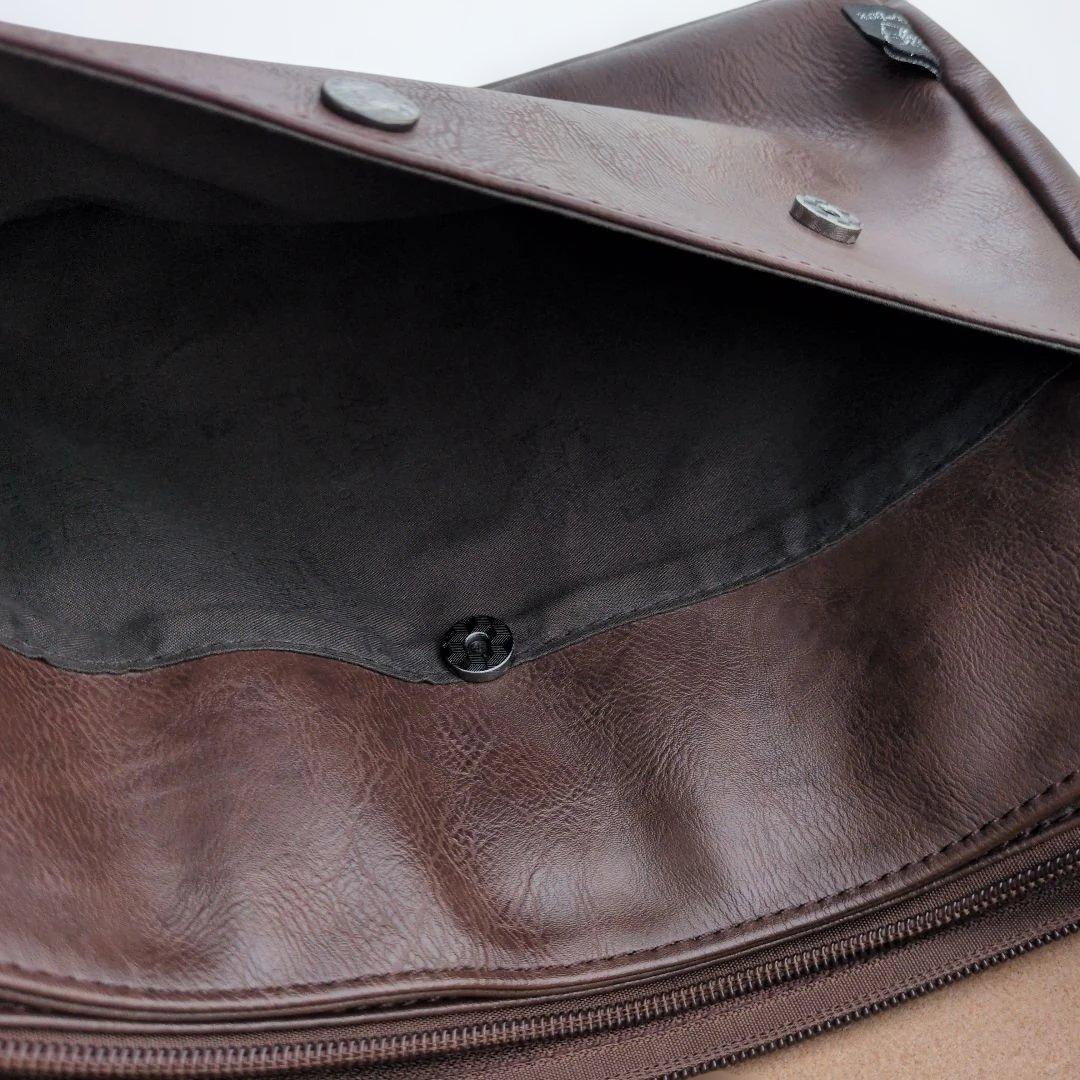 Three-box Messenger Bag - Brown
