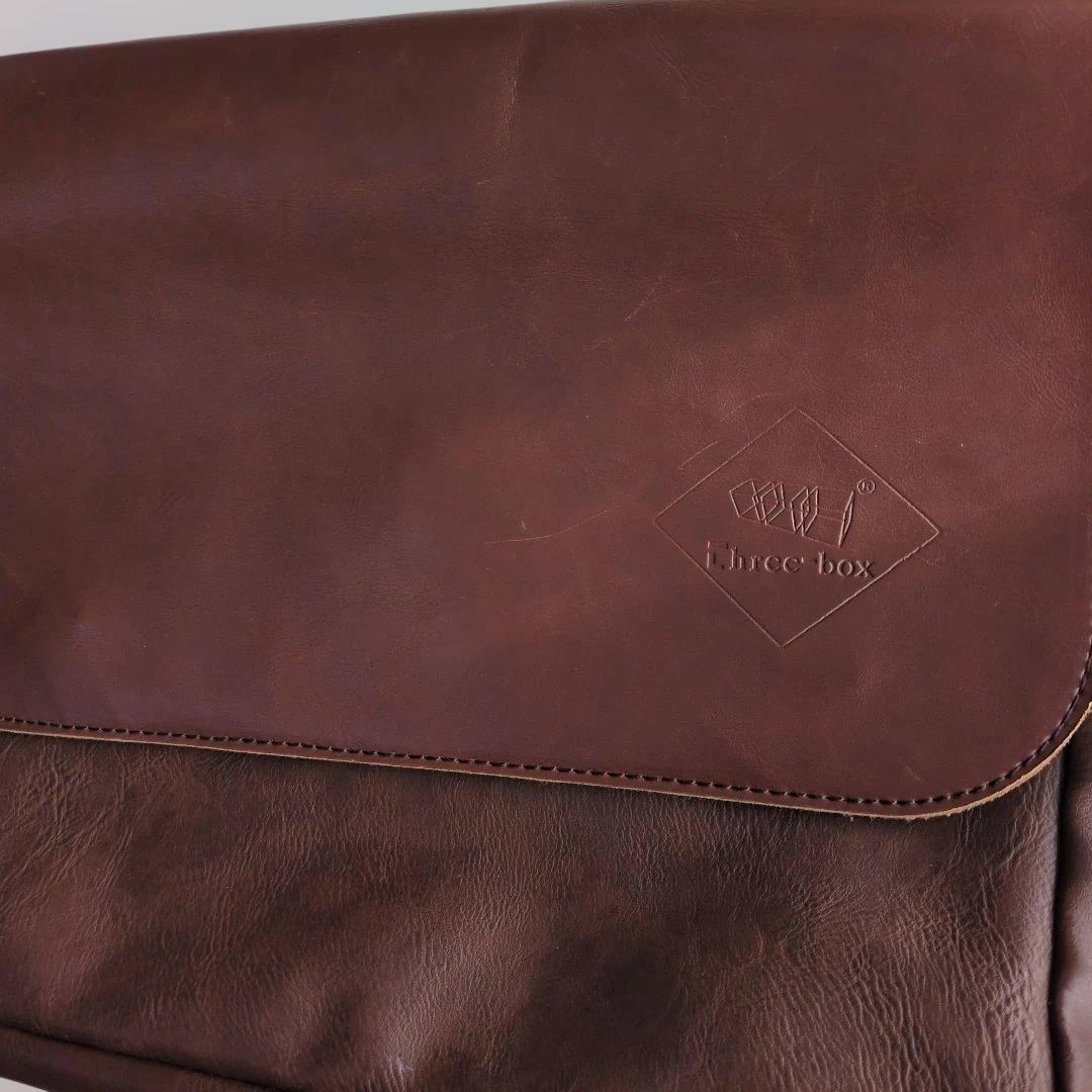 Three-box Messenger Bag - Brown