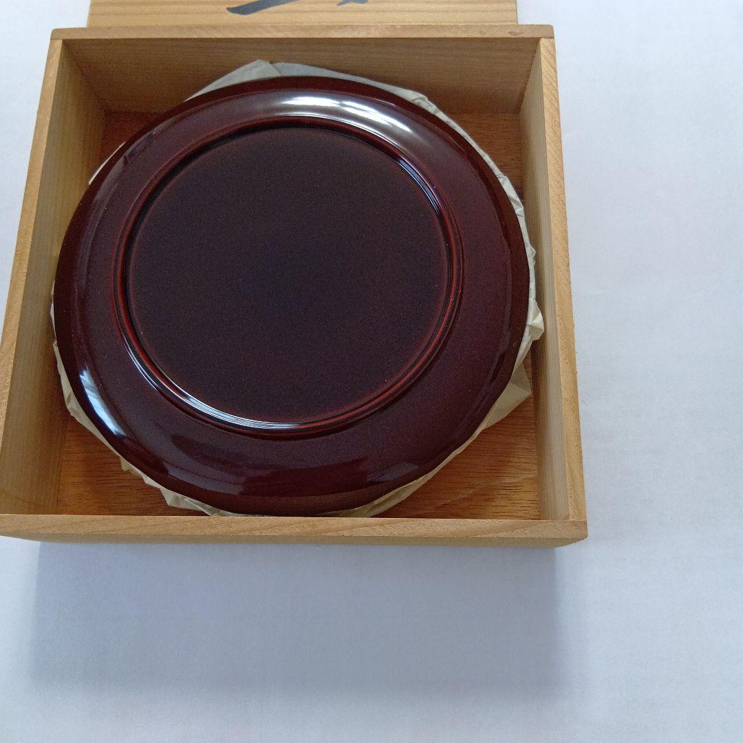 Brand New Unused ★ Kiso Lacquerware Chrysanthemum Plates 6-inch Set of 5 in Wooden Box